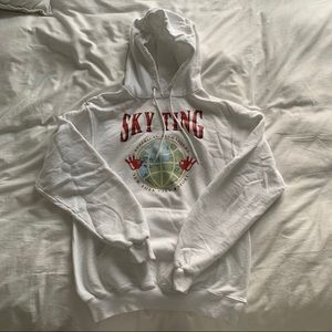 Sky Ting Yoga white logo hoodie size small